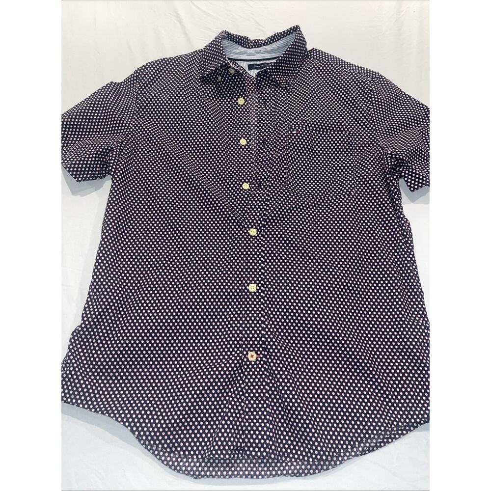 Tommy Hilfiger Medium Short Sleeve Polka Dot Button Up Shirt